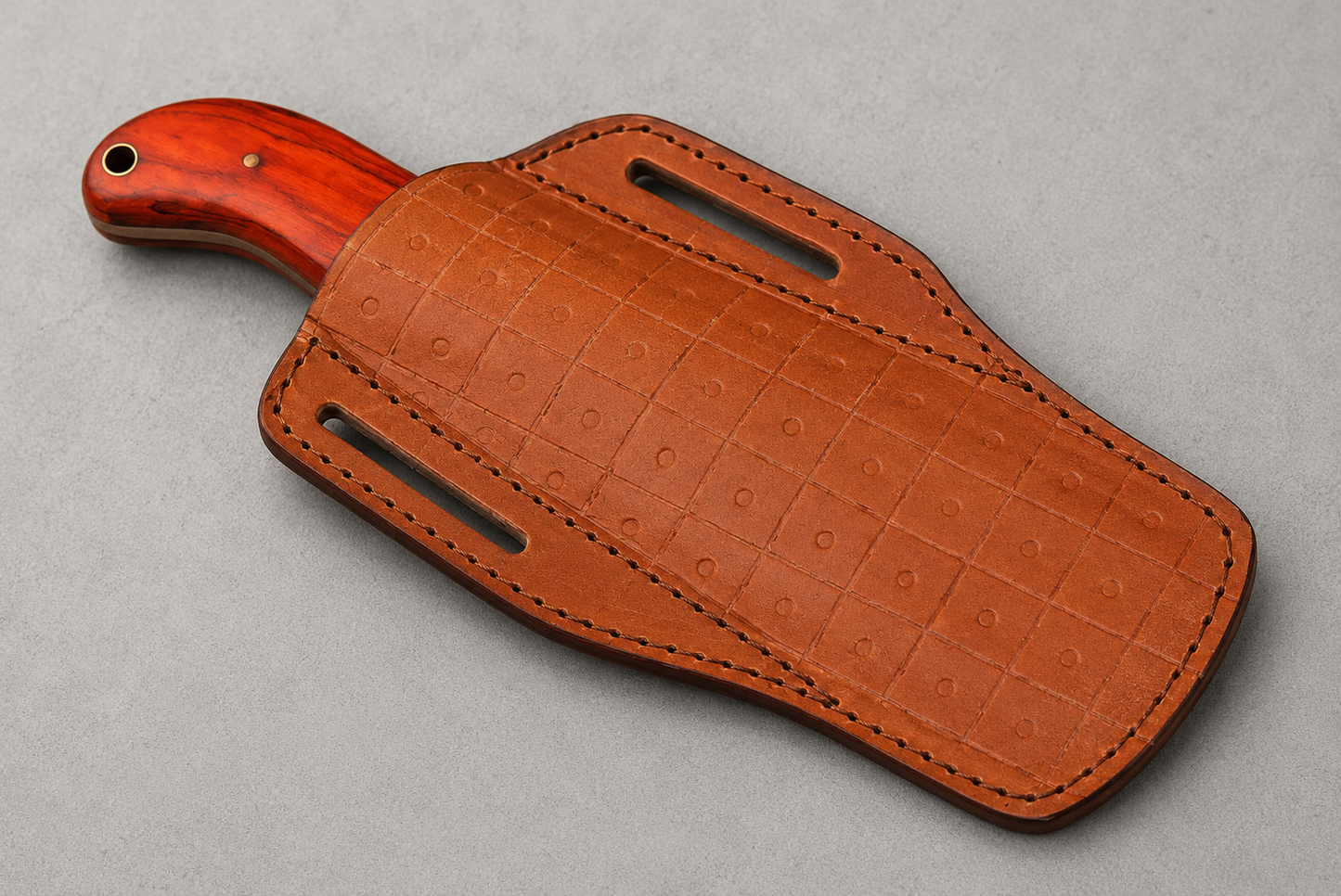 Heritage Damascus Steel Knife – 512 Layer Hand Forged Blade with Pakka Wood Handle & Leather Sheath
