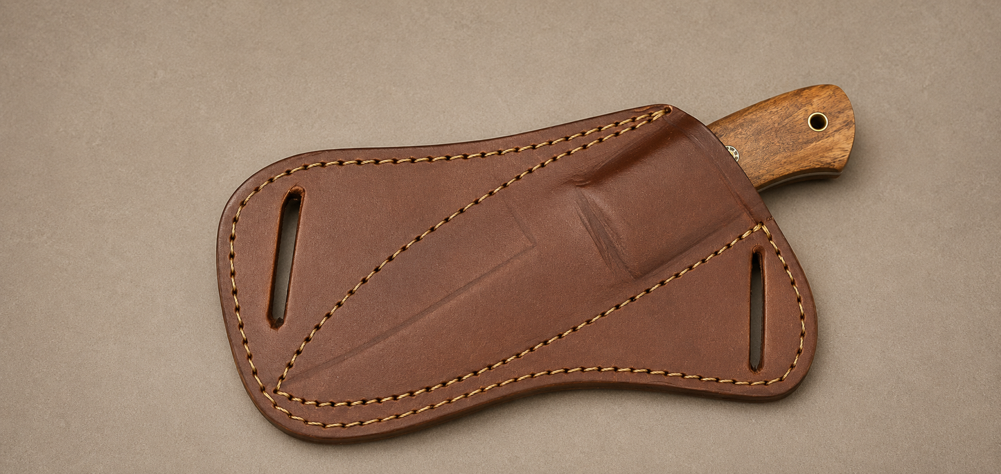 Handmade Genuine Leather Belt Sheath for Fixed Blade Knife