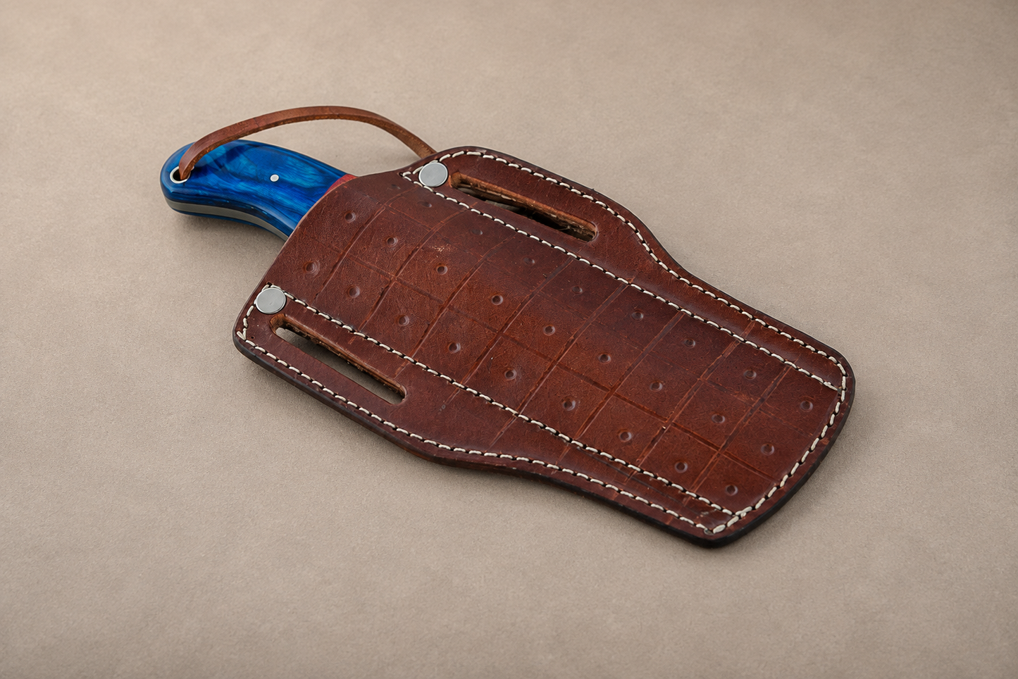 Heritage Trail Damascus Steel Utility Knife – 512 Layer Hand Forged Fixed Blade with Wood & Bone Handle, Leather Sheath