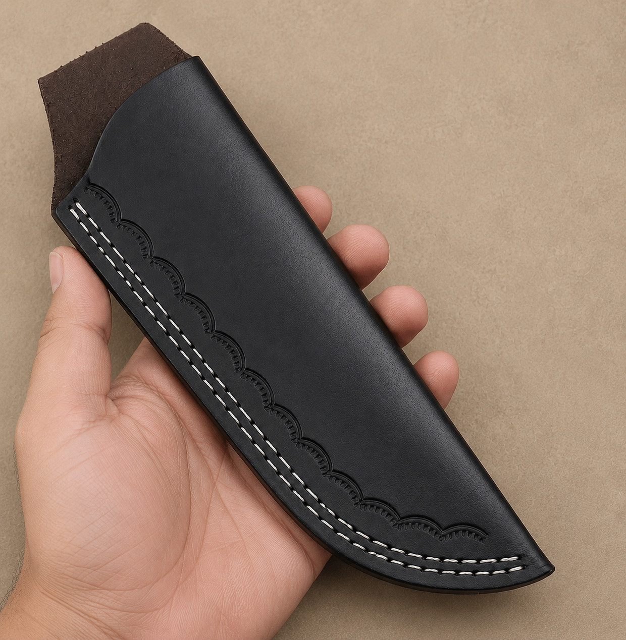 Handmade Genuine Cow Leather Fixed Blade Sheath – Universal 9" Leather Knife Sheath
