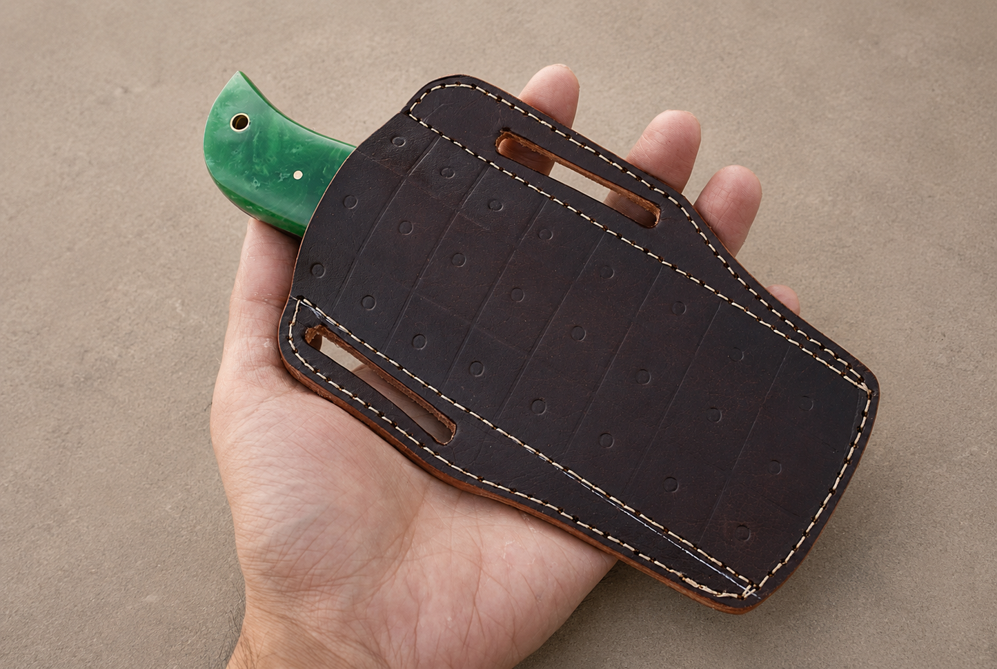 Hand Forged Horse File Steel Utility Knife – Resin Handle with Cross Leather Sheath