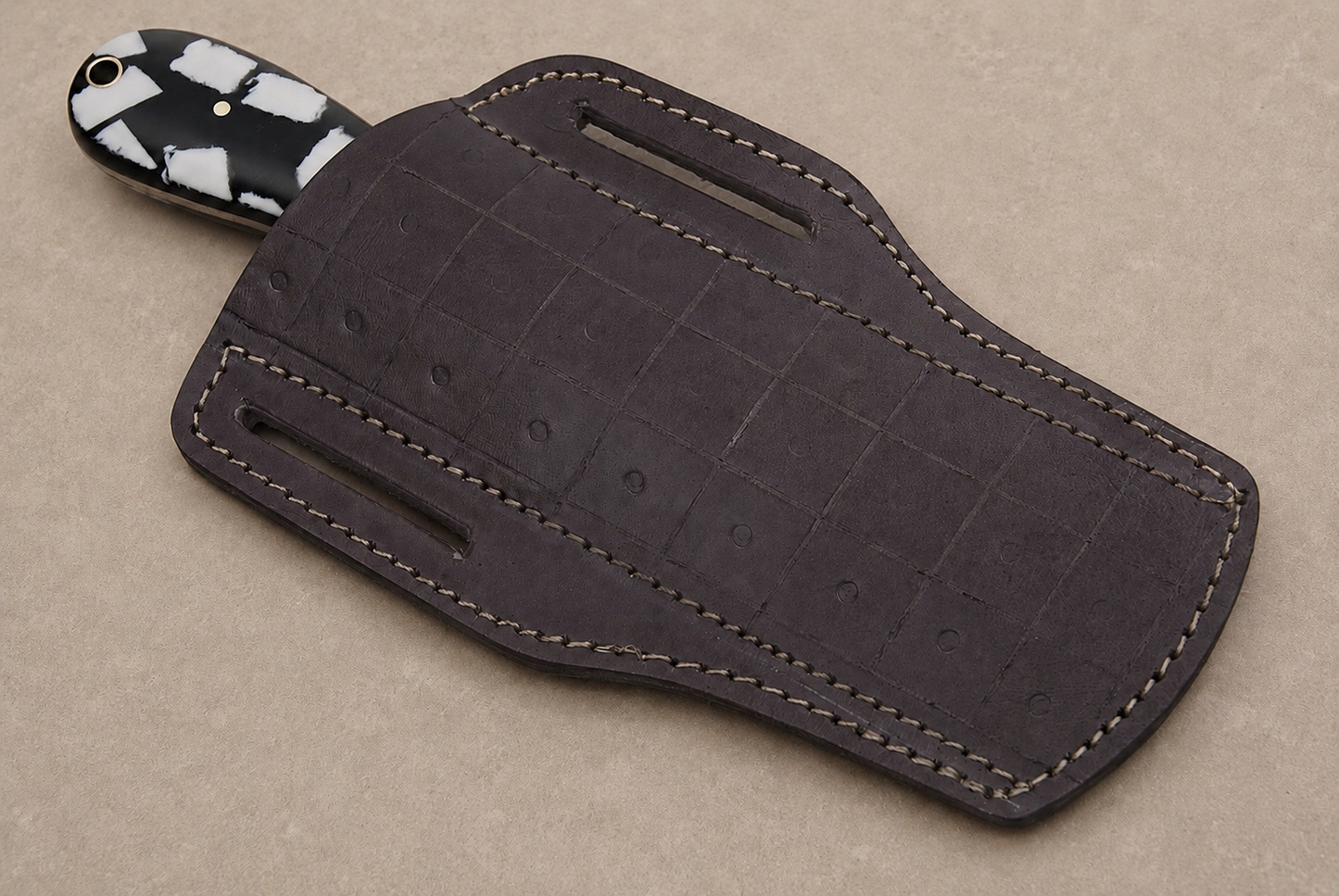 Forge Rail High Carbon Steel Utility Knife – Hand Forged Fixed Blade with Resin Handle & Leather Sheath