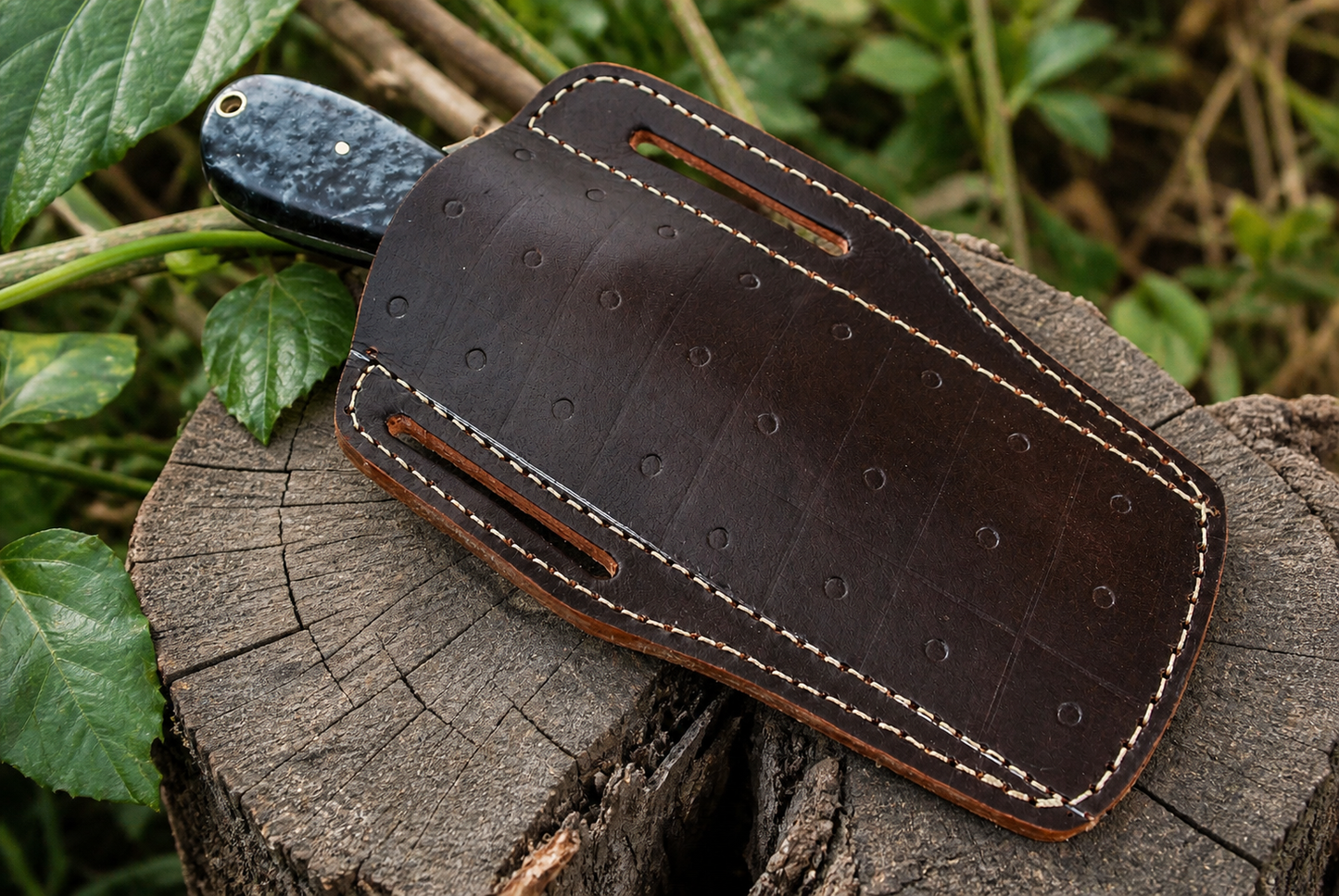 Handmade Fixed Blade Knife | File Steel Blade | Leather Sheath | Outdoor Utility Knife