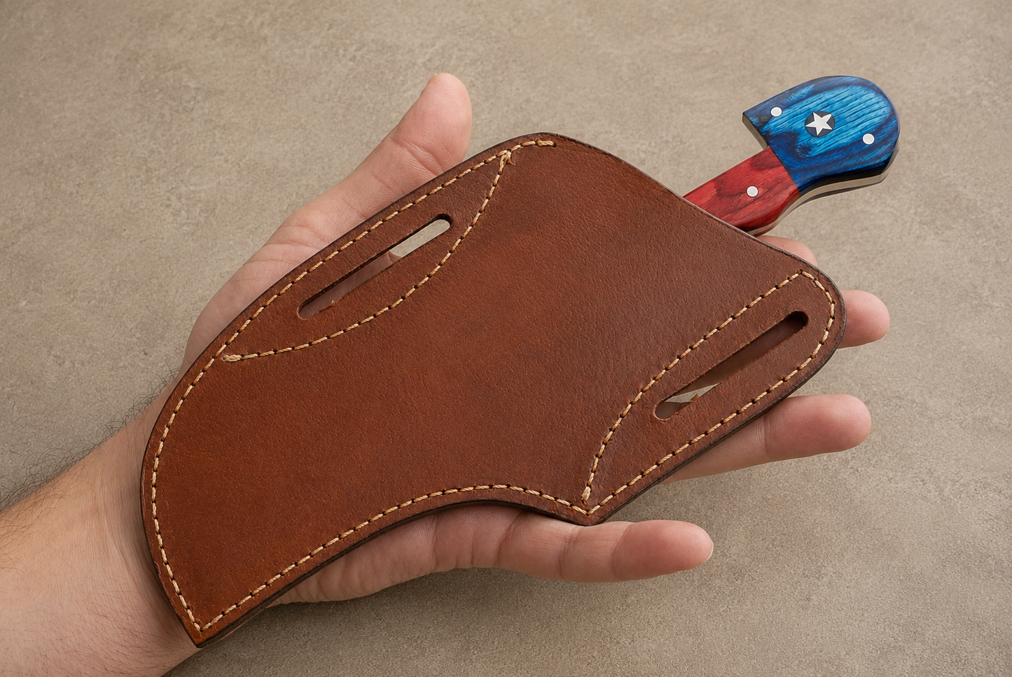 Handmade Genuine Leather Fixed Blade Knife Sheath – Universal Belt Holster, Hand Stitched