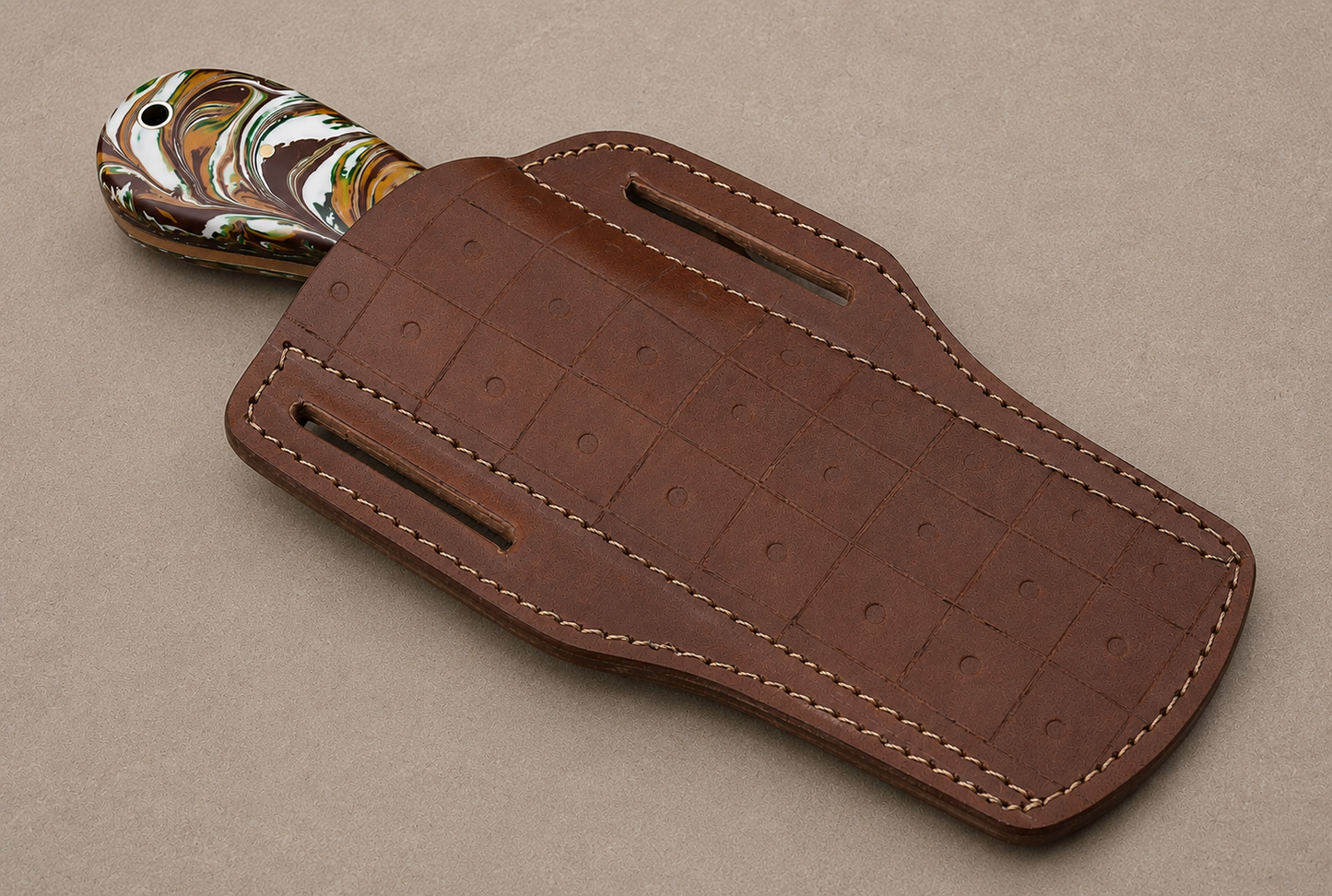 Hand Forged Fixed Blade Knife – Handmade Railroad Steel Knife with Resin Handle & Leather Sheath