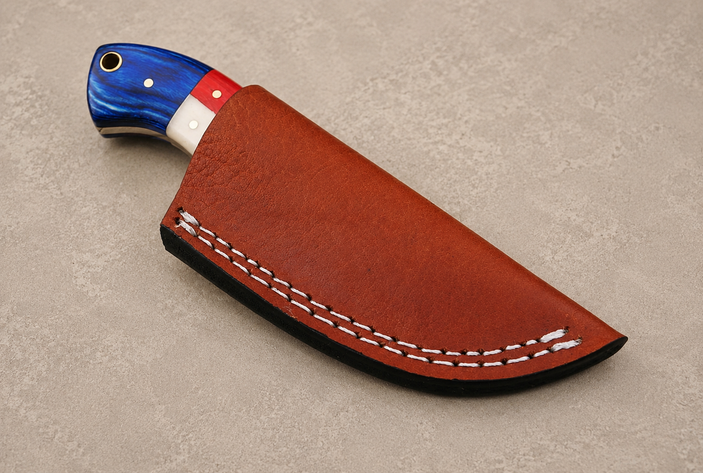 Rustic Forge Railroad Steel Utility Knife – Hand Forged Fixed Blade with Buffalo Bone & Wood Handle, Leather Sheath