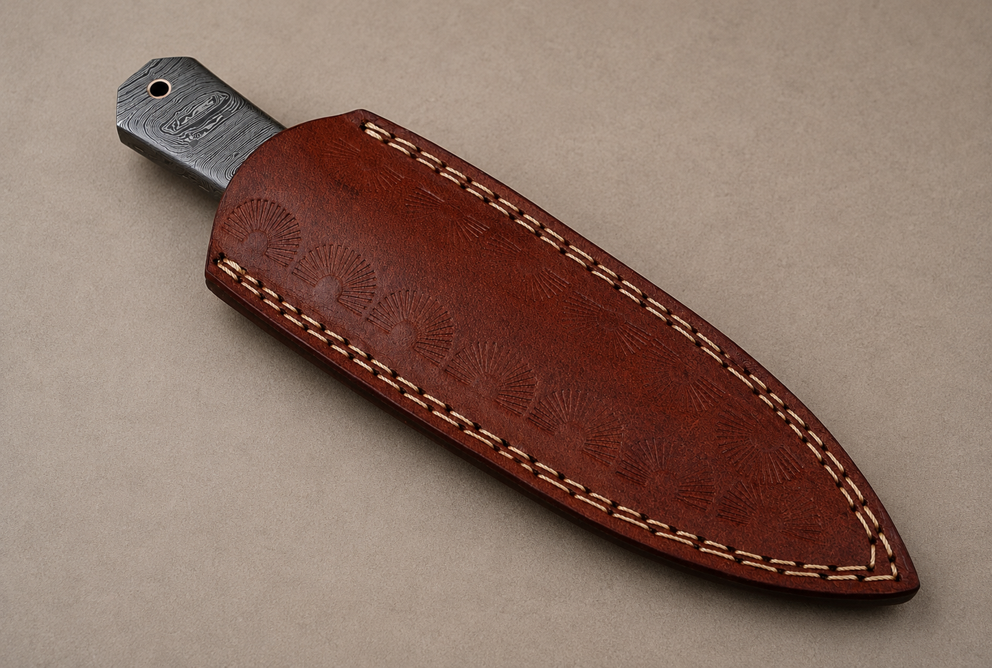 ForgeLine Damascus Steel Knife – Full Tang 512 Layer Hand Forged Blade with Damascus Steel Handle & Leather Sheath