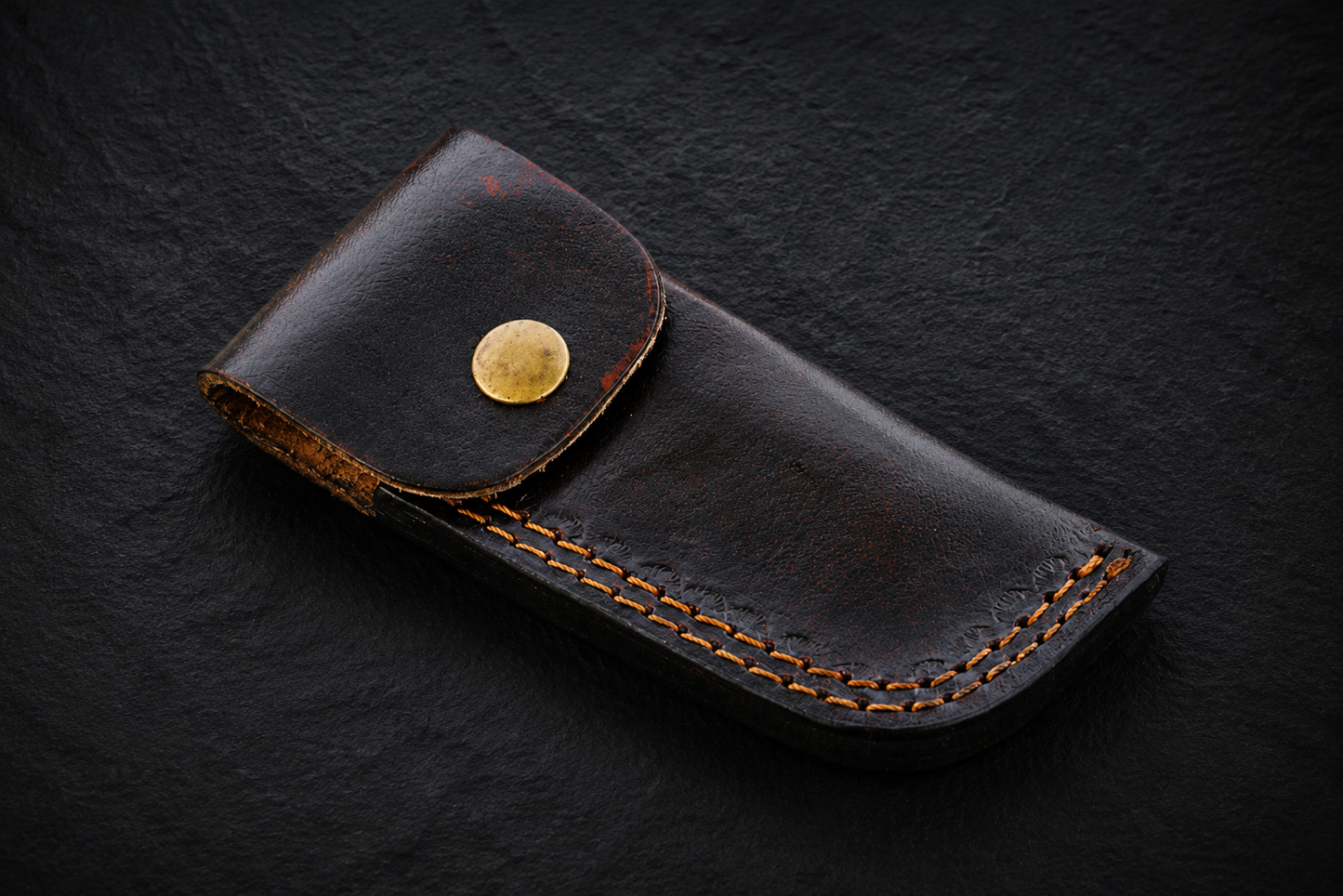 Copper Crest Damascus Steel Folding Knife – 512 Layer Hand Forged Design with Resin Handle, Copper Bolster & Leather Sheath