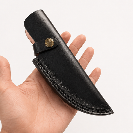 Custom Handmade Cow Leather Fixed Blade Utility Knife Sheath – Premium Genuine Leather EDC Cover