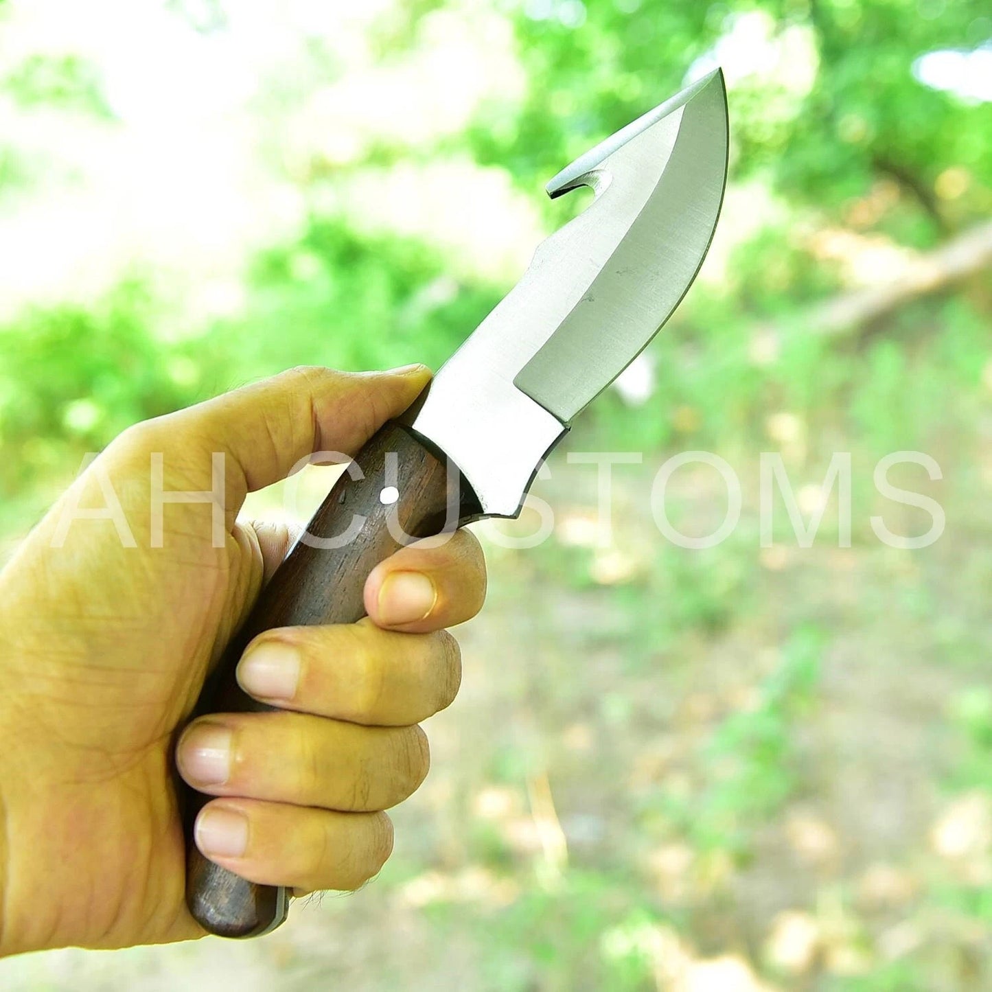 Custom Hand-Made D2 Steel Skinner Knife Gut hook Knife With Sheath
