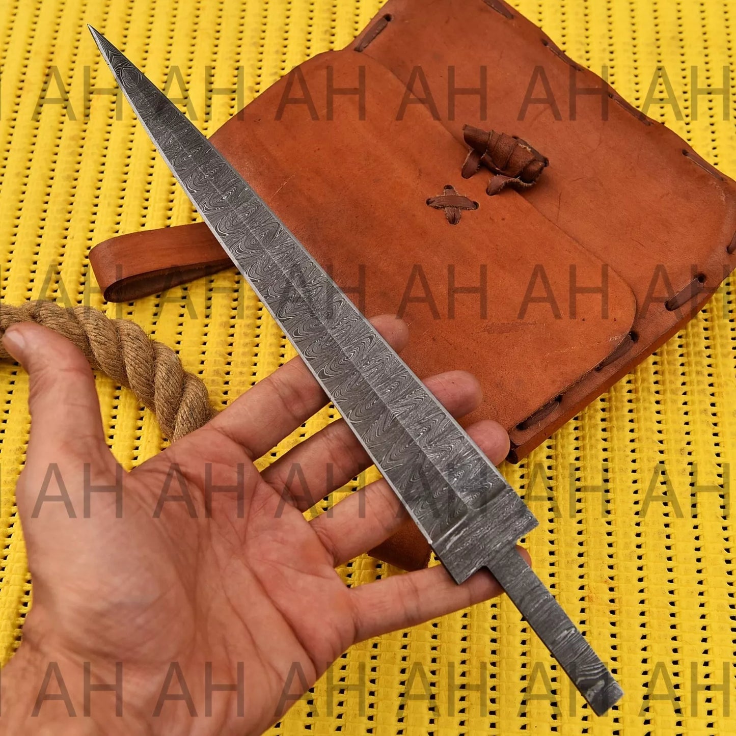 12"long HANDMADE DAMASCUS Steel Blank Blade DAGGER HUNTING KNIFE Full Tang