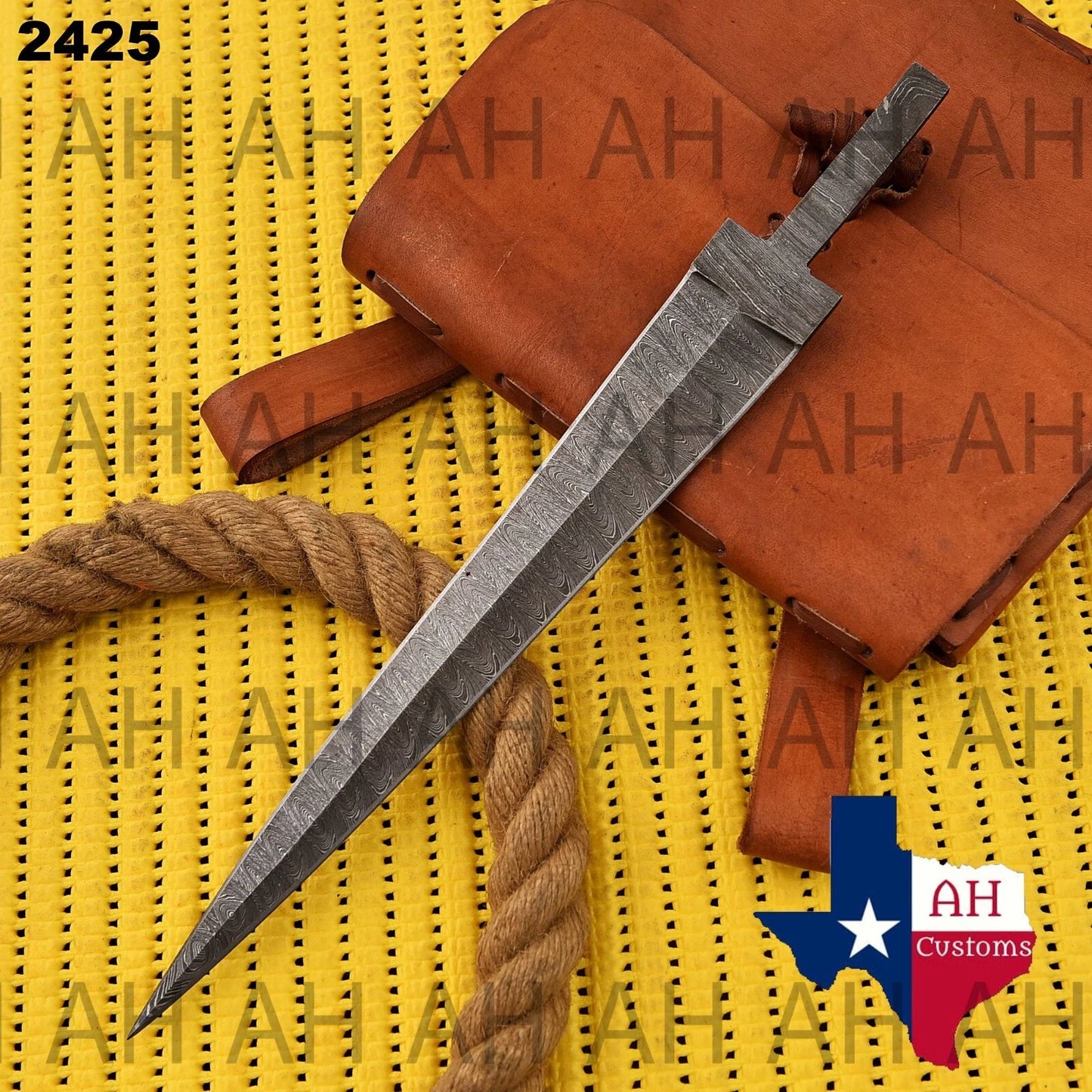 12"long HANDMADE DAMASCUS Steel Blank Blade DAGGER HUNTING KNIFE Full Tang