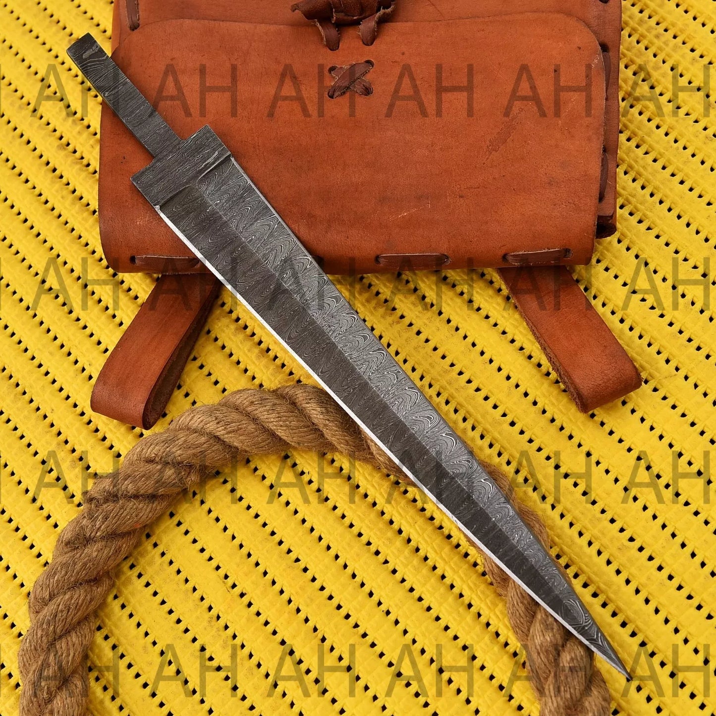 12"long HANDMADE DAMASCUS Steel Blank Blade DAGGER HUNTING KNIFE Full Tang
