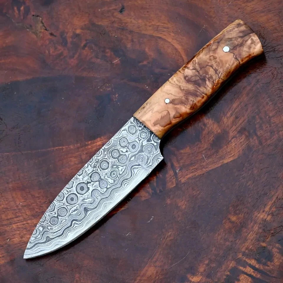 Damascus Hunting Knife Custom Hand Made - Hand Forged Damascus Steel Blade