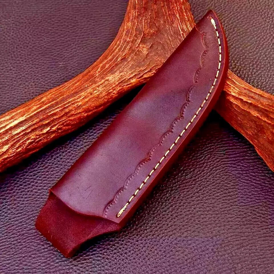 GENUINE LEATHER SHEATH CUSTOM HANDMADE FIXED BLADE KNIFE / HOLSTER