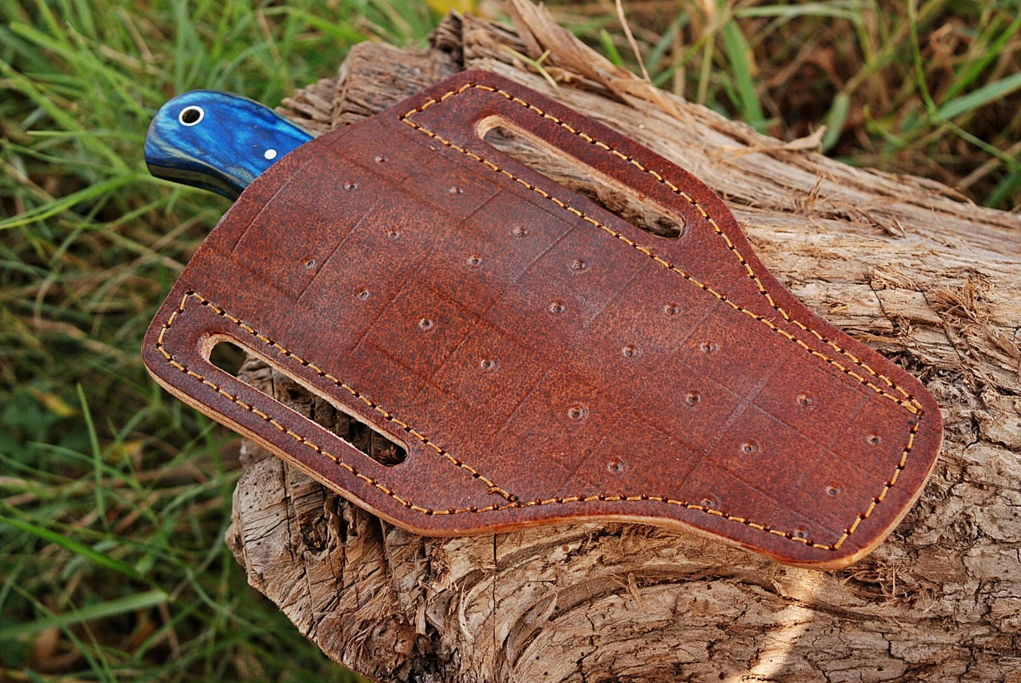 HAND FORGED RAIL ROAD BULL CUTTER/COWBOY KNIFE & WOOD HANDLE