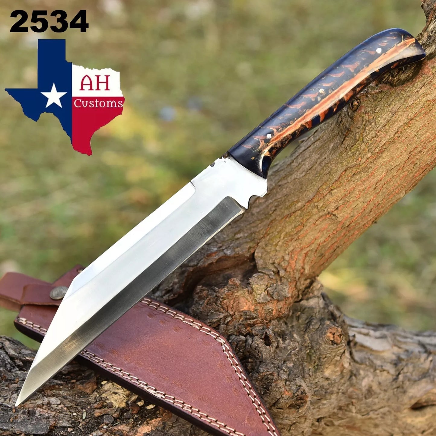 Handmade SEAX Knife D2 High Carbon Steel HUNTING Knife CAMPING PINE CONE HANDLE