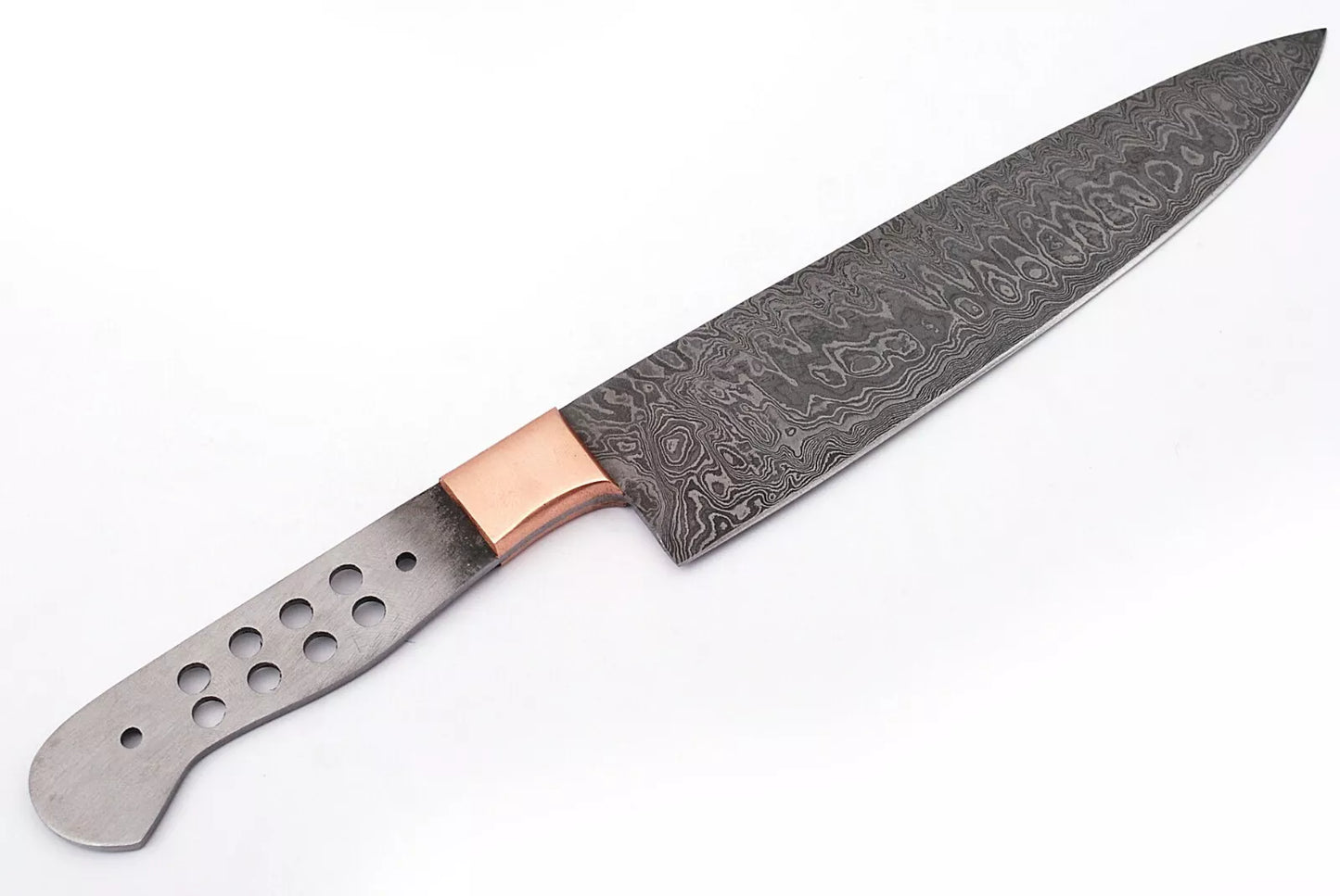12"CUSTOM HAND FORGED DAMASCUS STEEL CHEF BLANK BLADE KNIFE