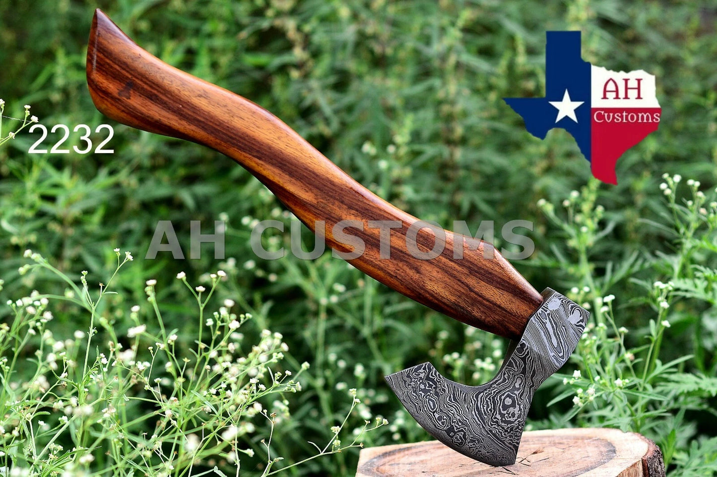 HANDMADE FORGED DAMASCUS STEEL TOMAHAWK, HATCHET, AXE ,INTEGRAL