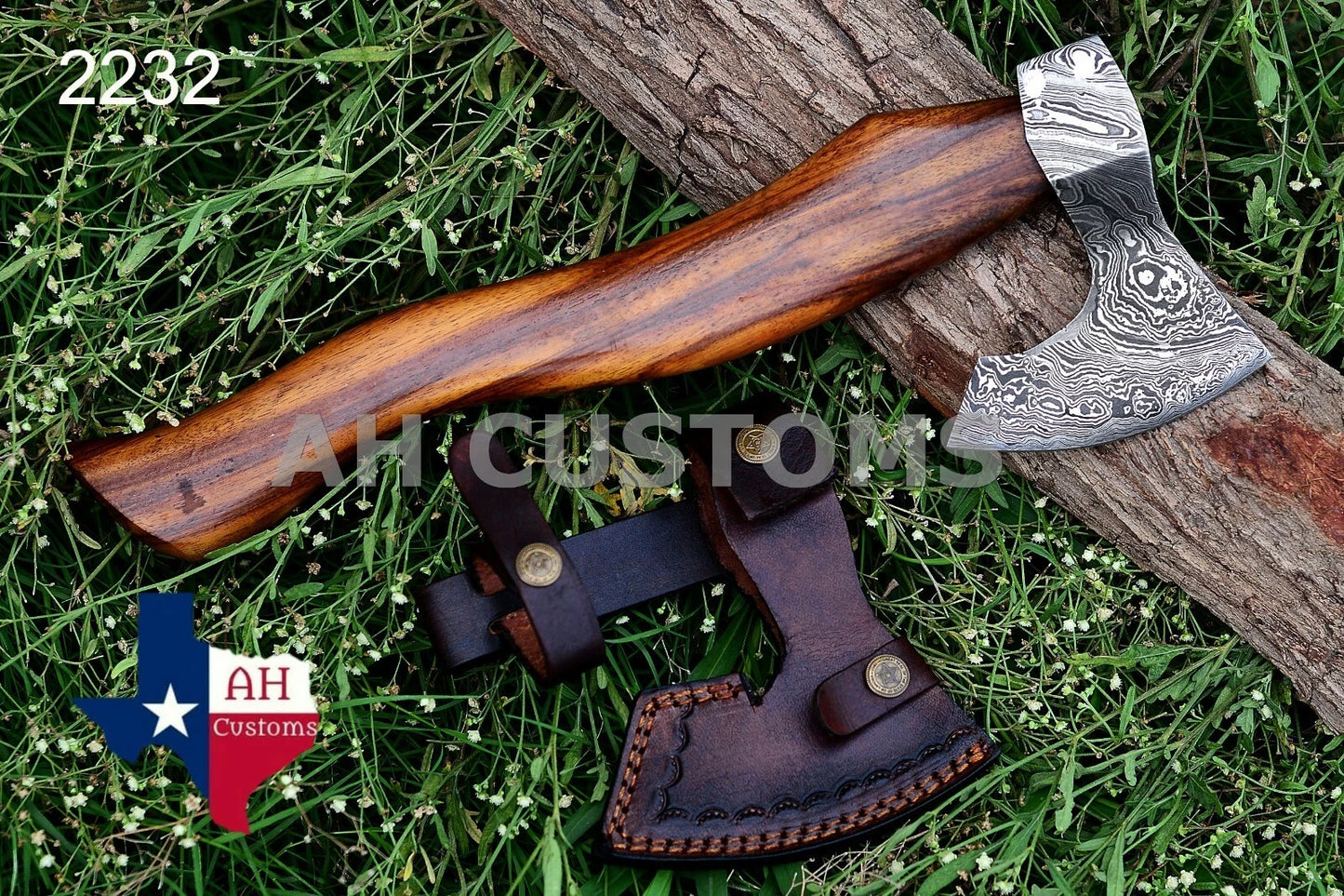 HANDMADE FORGED DAMASCUS STEEL TOMAHAWK, HATCHET, AXE ,INTEGRAL