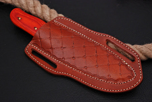 Double Stitch Handmade Leather Sheath for Fixed Blade Knife – 7 Inch Universal Cover