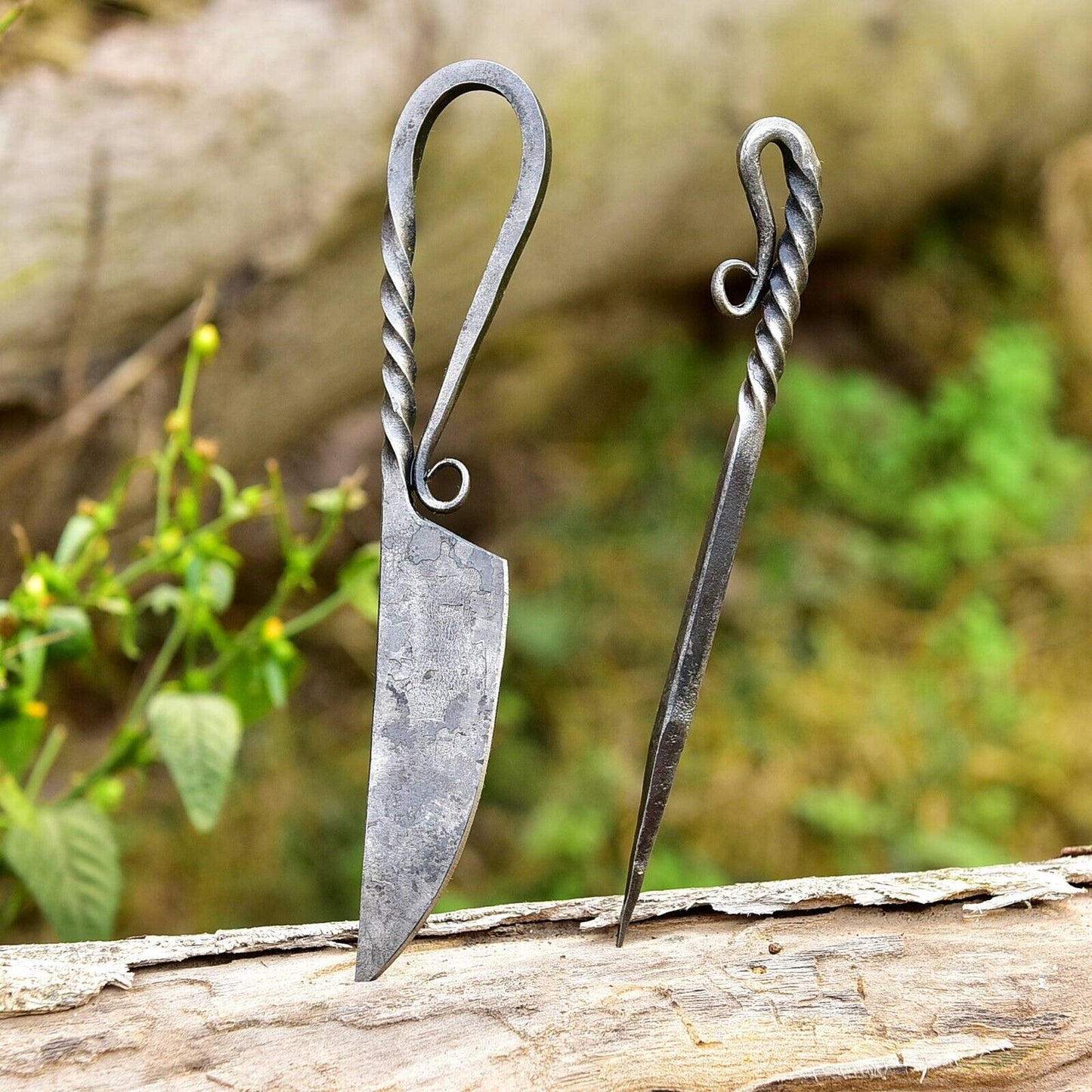 Hand Forged Dinning Set Medieval Knife Skewer Utensils Feasting Set Everyday Carry Anniversary Gift For Him Groomsmen Gift 2381