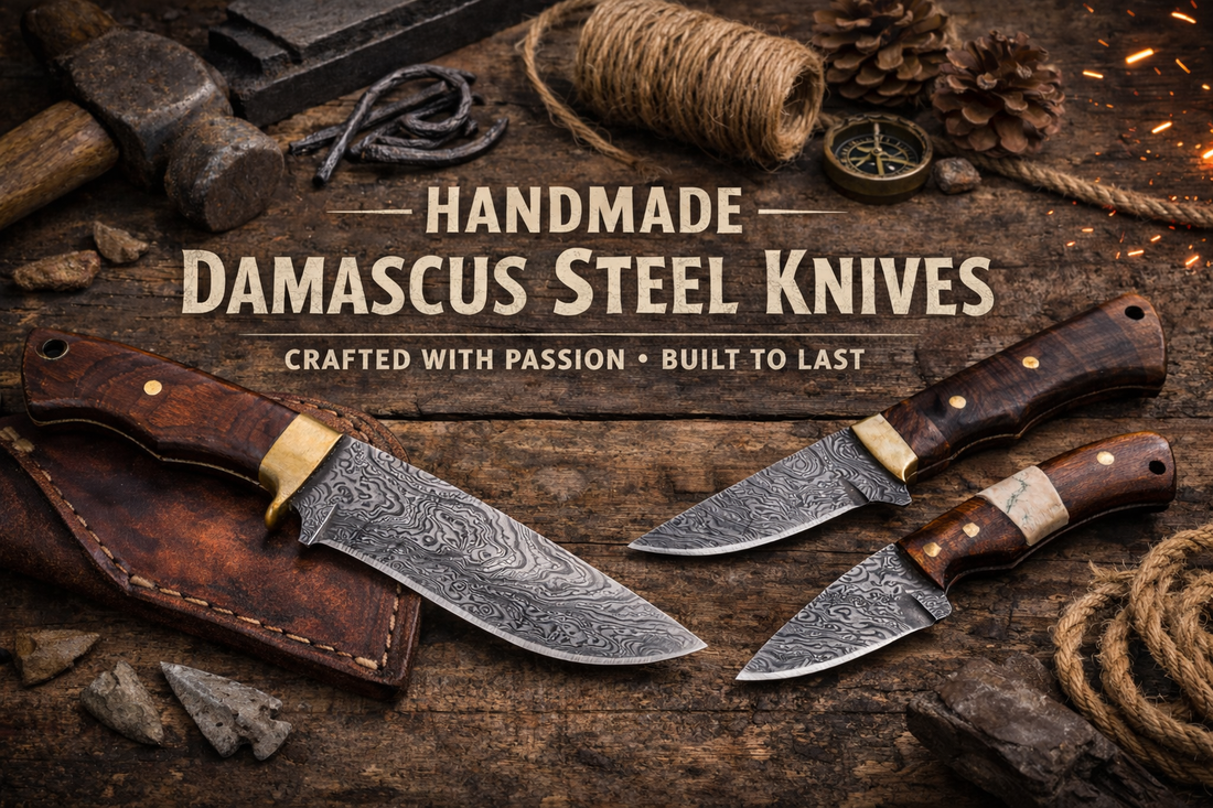 🔪 Handmade Damascus Steel Knives – Crafted with Passion, Built to Last