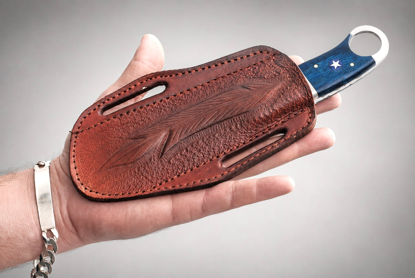 Handmade Leather Knife Sheath – Hand Engraved Fixed Blade Knife 7 Inch Universal Cover