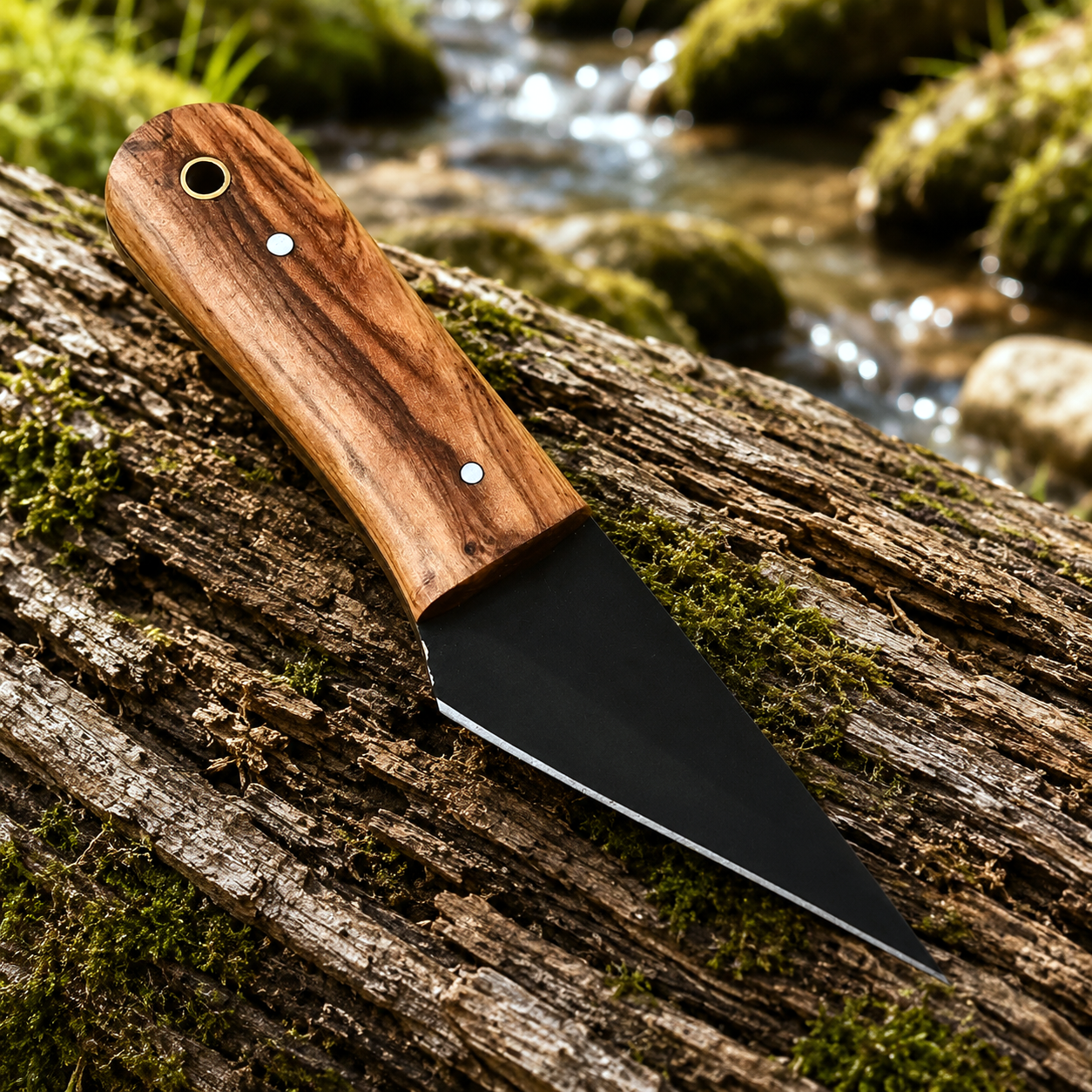Handmade D2 Steel Kiridashi Utility Tool with Wood Handle – Compact Precision Tool with Sheath