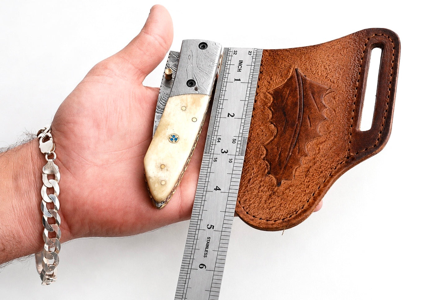Hand Made Pure Leather Sheath Hand Engraved Everyday Carry Anniversary Gift For Him Groomsmen Gift For Folding Knife Pocket Knife
