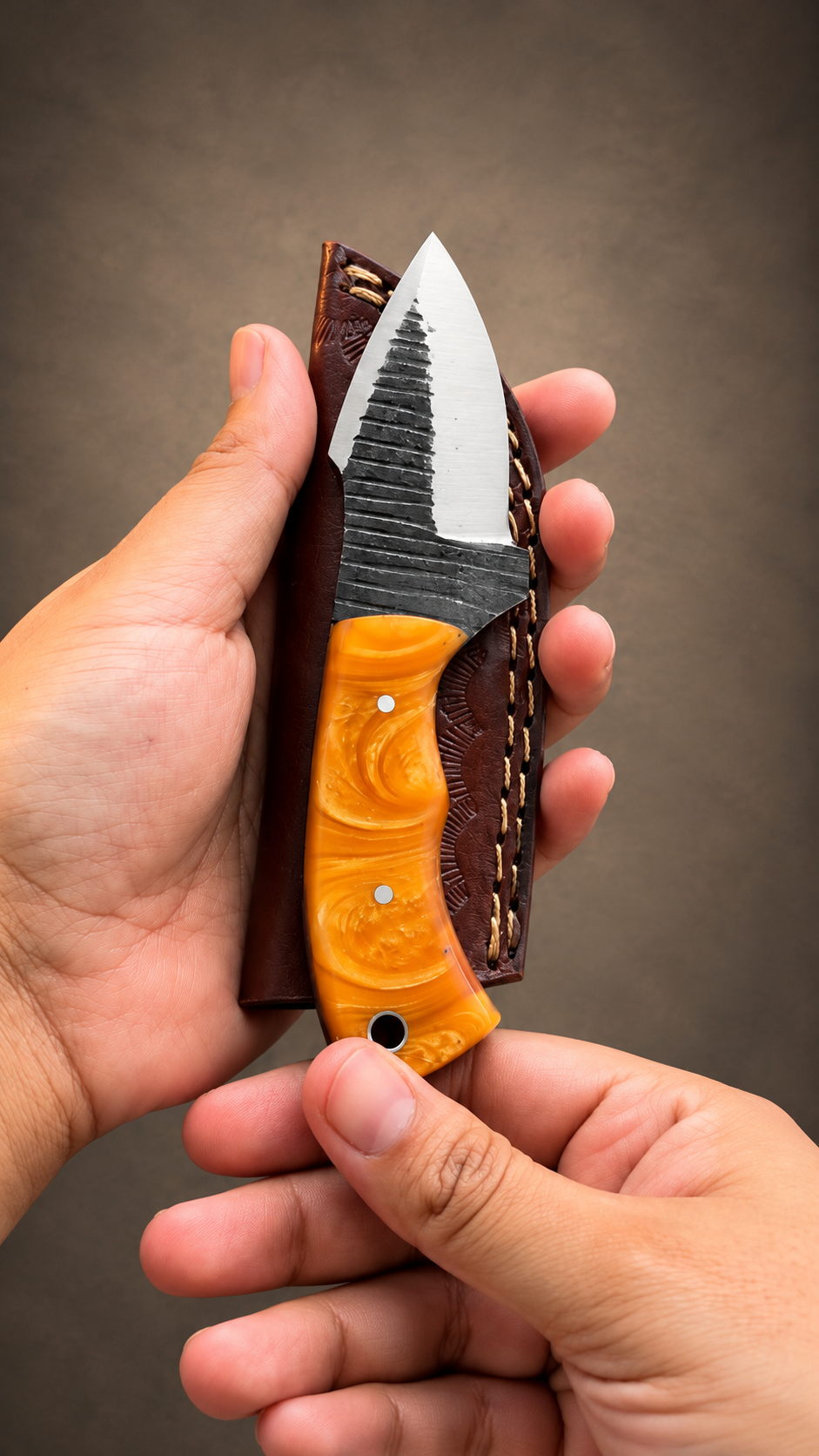 Hand Forged 1095 High Carbon Steel Knife – 3-Inch Blade with Sheath