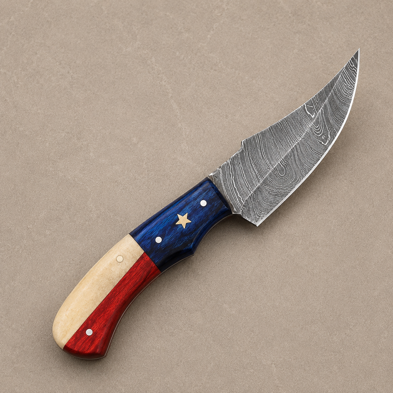 Canyon Heritage Damascus Steel Knife – 512 Layer Hand Forged Blade with Wood & Camel Bone Handle & Leather Sheath