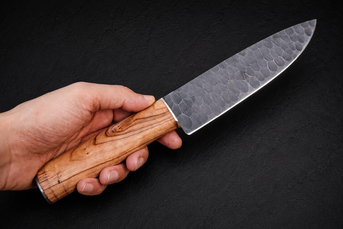 Olive Ridge High Carbon Steel Chef Knife – 12” Hand Forged Kitchen Knife with Olive Wood Handle