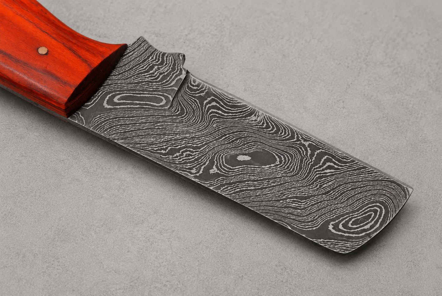 Heritage Damascus Steel Knife – 512 Layer Hand Forged Blade with Pakka Wood Handle & Leather Sheath