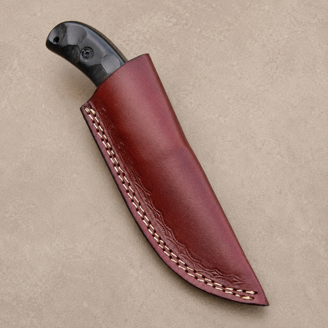 Handmade 1095 High Carbon Steel Fixed Blade Knife with Black Micarta Handle