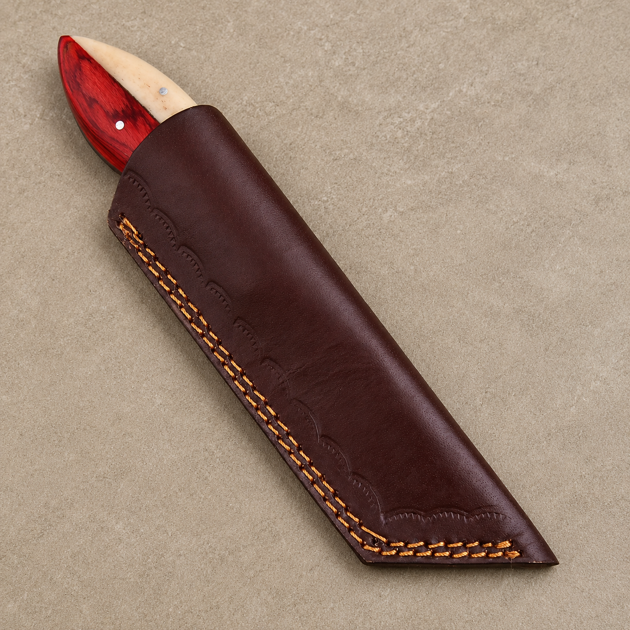 Lone Star Legacy Fixed Blade Knife – Hand Forged Steel with Texas Flag Handle, Bone & Wood Scales, Leather Sheath