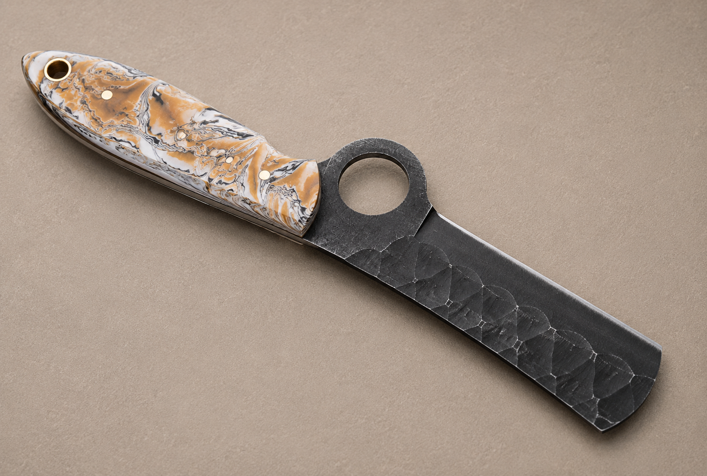 Iron Rail Hand Forged High Carbon Steel Utility Knife – Railroad Steel Fixed Blade with Leather Sheath