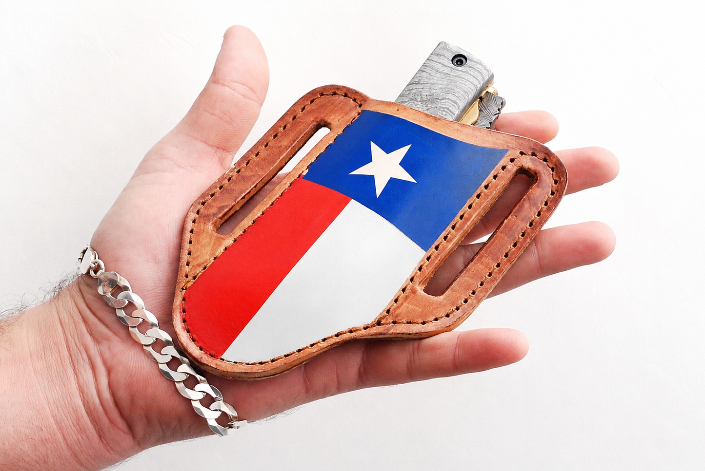 Handmade Genuine Leather Knife Sheath – Hand Painted Universal Pocket Knife Cover | EDC Carry Case