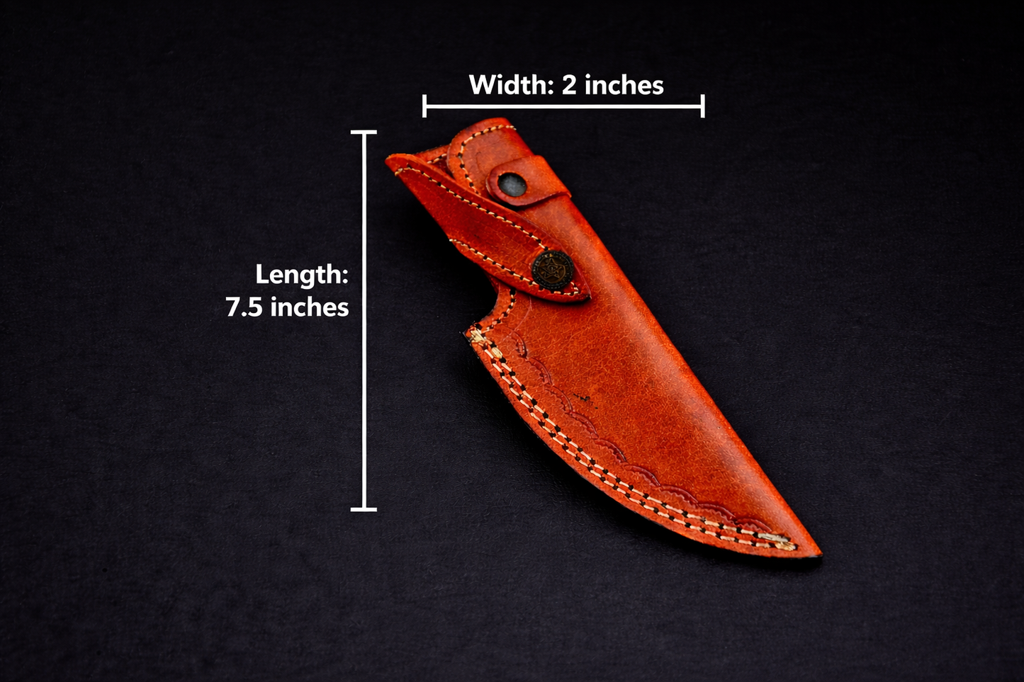 Custom Handmade Cow Leather Sheath Cover for Fixed Blade Knife – 7.5 Inch Universal Holder