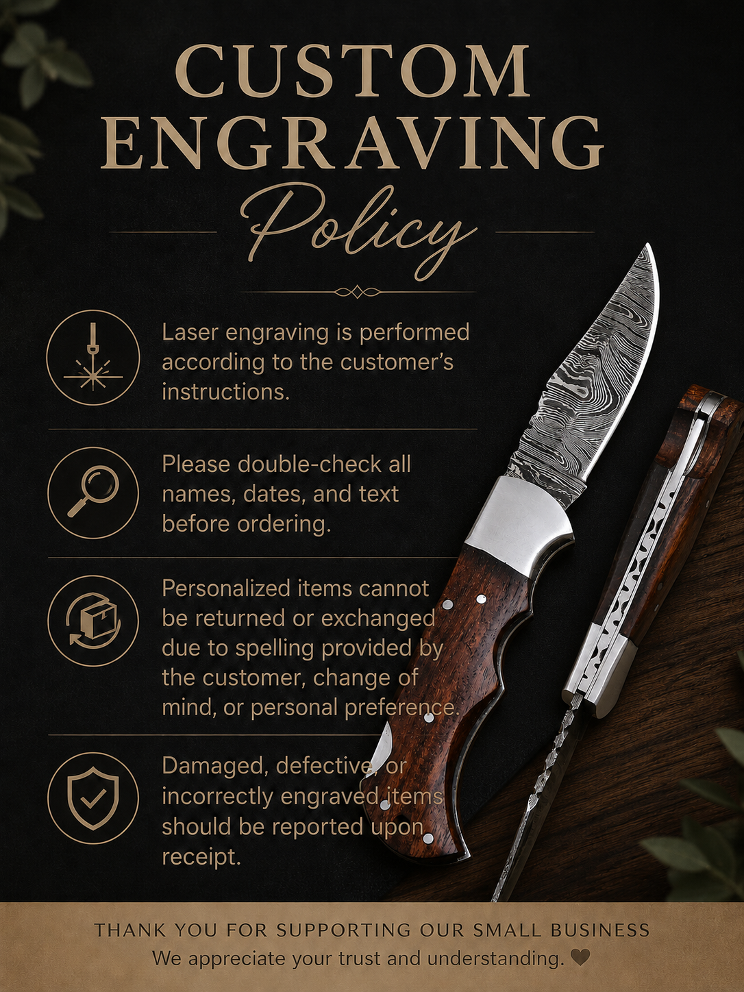 Personalized Damascus Folding Knife – Blue Pakka Wood Handle, Steel Bolster, Back Lock & Leather Sheath | Custom Engraved Gift