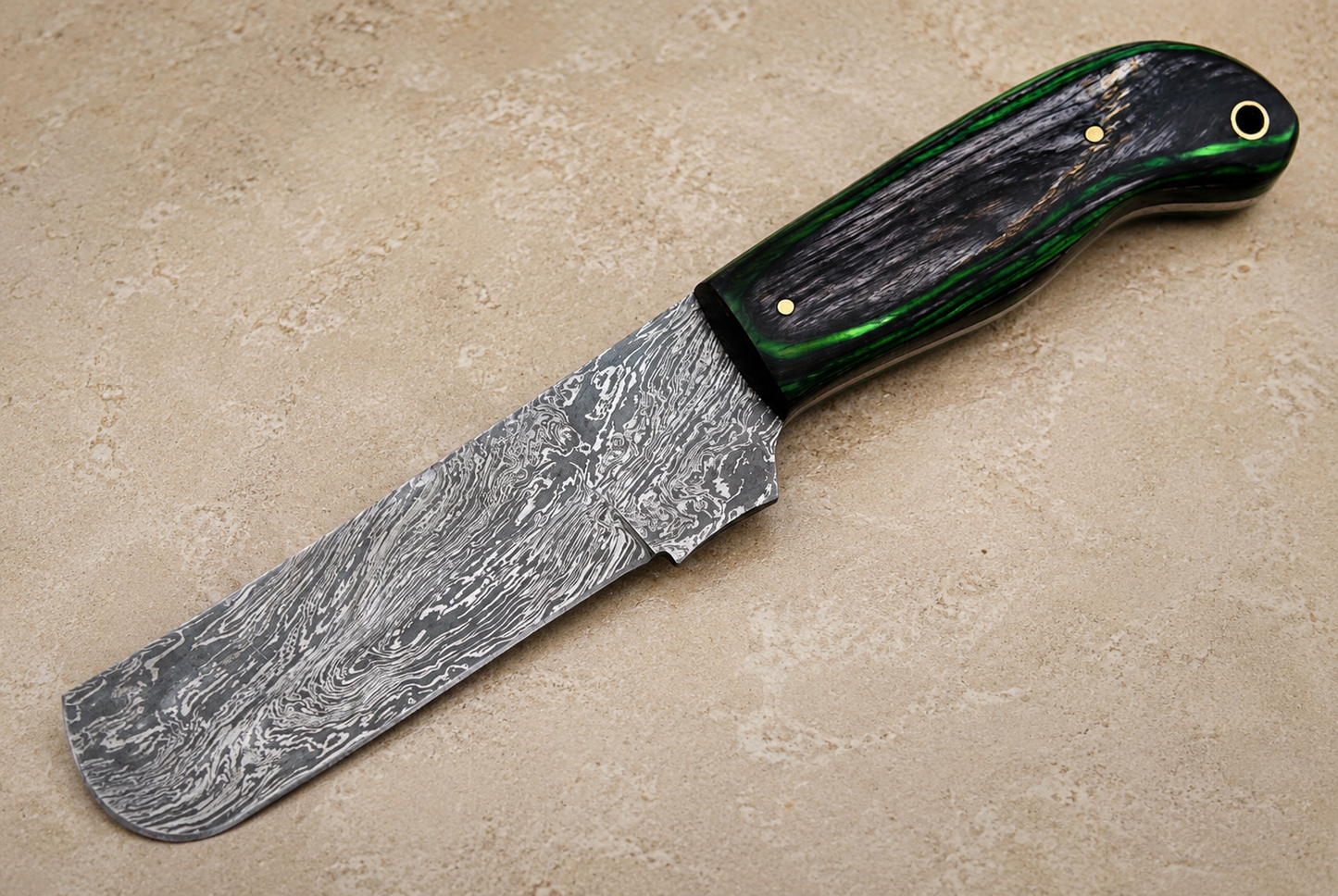 Pukka Heritage Damascus Steel Utility Knife – 512 Layer Hand Forged Fixed Blade with Pukka Wood Handle & Leather Sheath