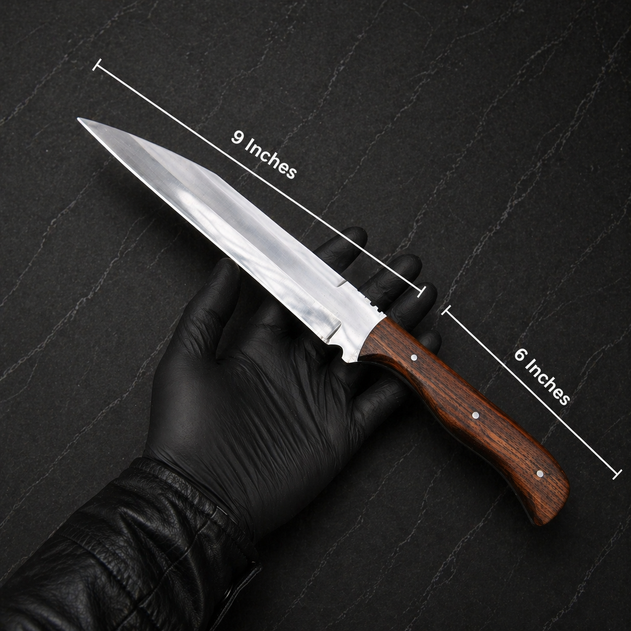 Custom Handmade Seax Style Knife – D2 High Carbon Steel with Leather Sheath
