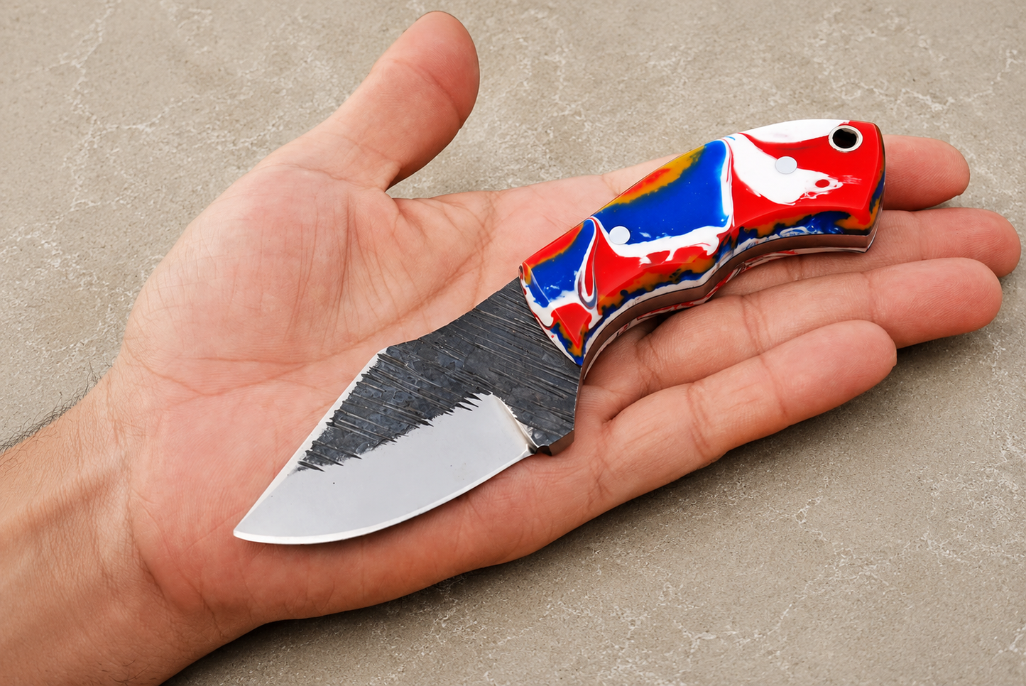 Iron Trail Railroad Steel Utility Knife – Hand Forged High Carbon Fixed Blade with Resin Handle & Leather Sheath