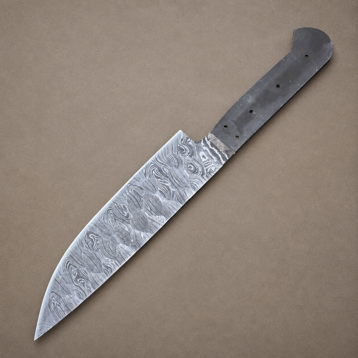 Hand Forged Damascus Steel Utility Chef Knife Blank Blade (12")