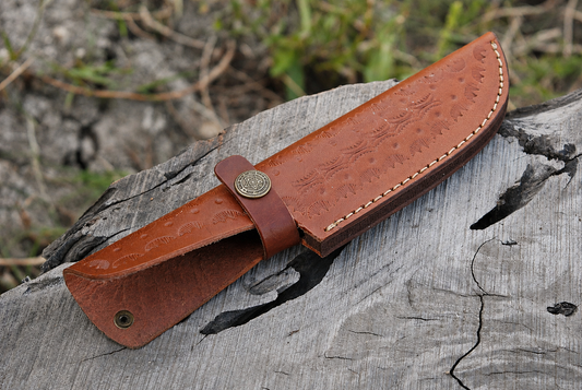 8 Inch Custom Handmade Cow Leather Fixed Blade Utility Knife Sheath – Premium EDC Leather Cover 1294