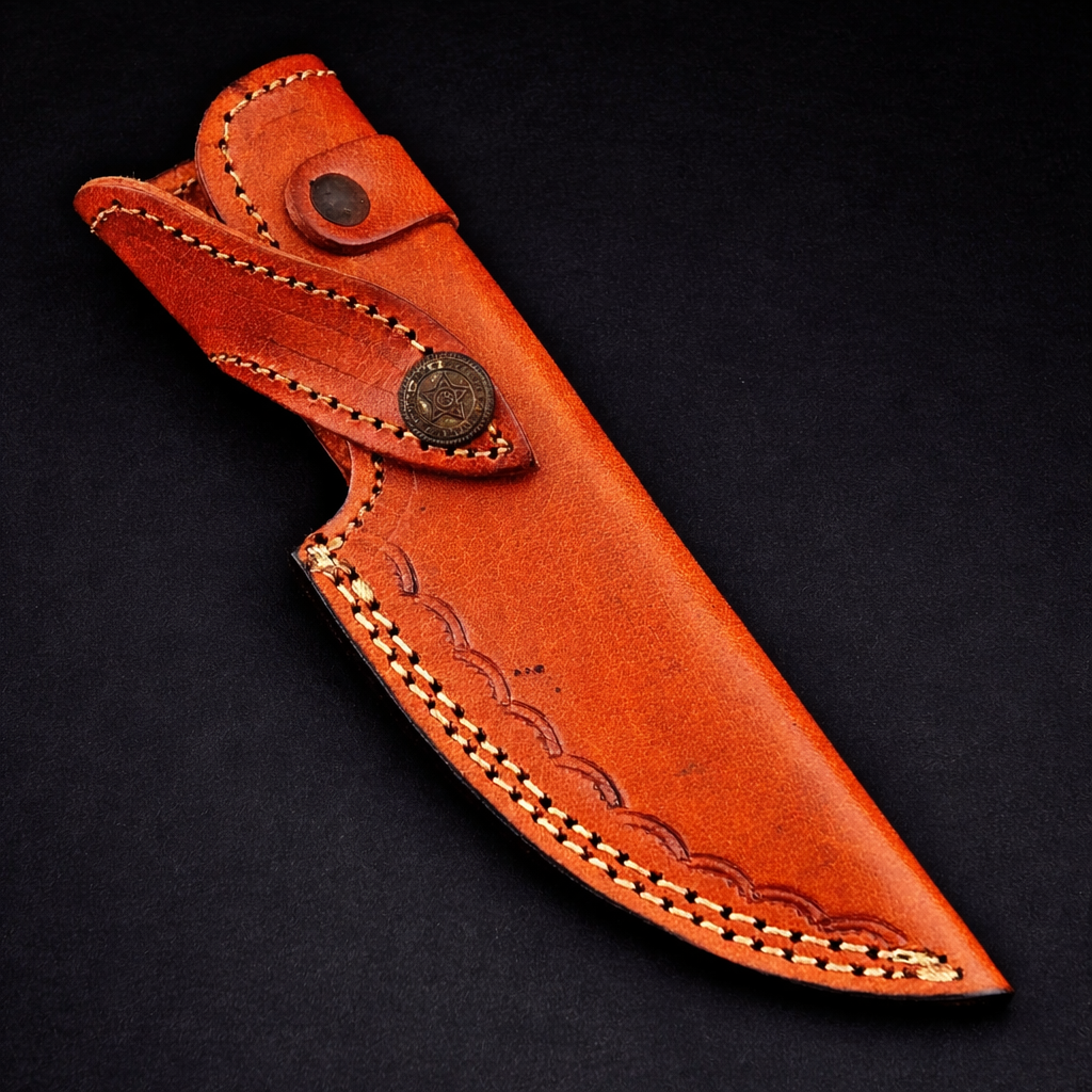 Custom Handmade Cow Leather Sheath Cover for Fixed Blade Knife – 7.5 Inch Universal Holder