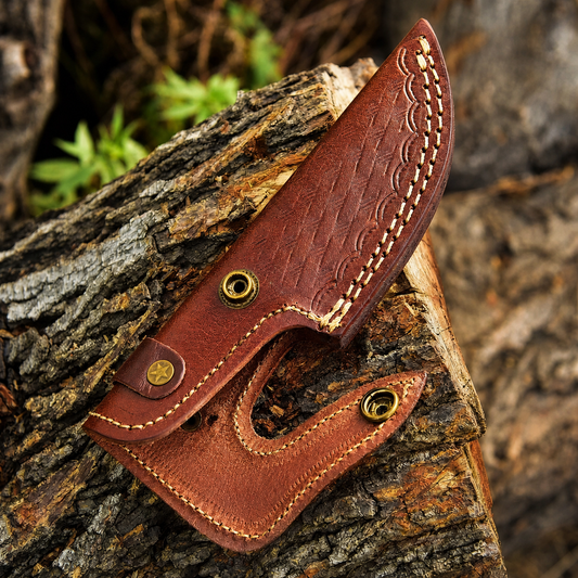 Custom Handmade Leather Knife Sheath – Vertical Fixed Blade Knife Sheath 7 Inch Genuine Cow Leather