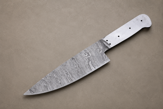Hand Forged Damascus Steel Utility Chef Knife Blank Blade (12")