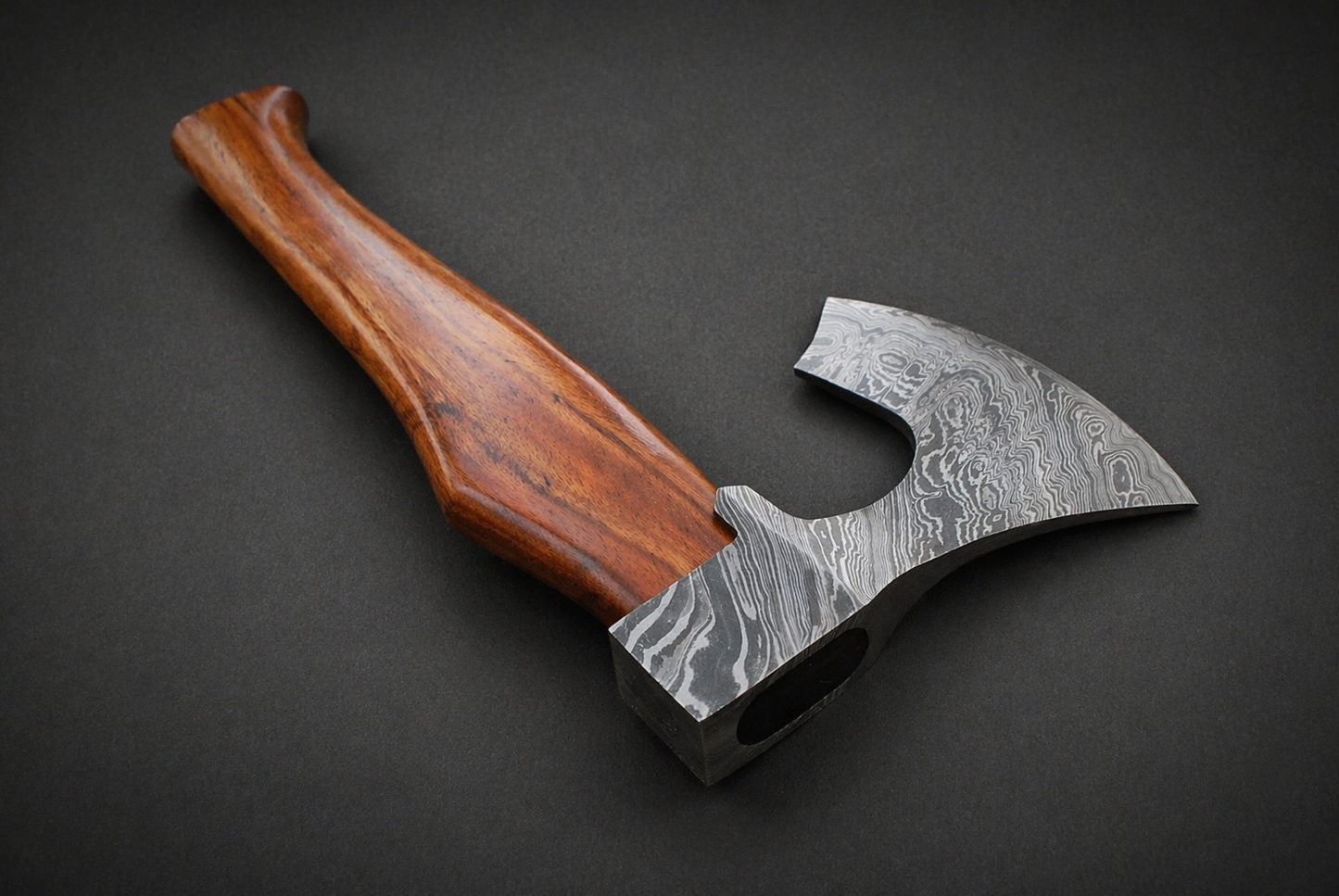 Hand Forged Damascus Steel Utility Axe with Cocobolo Wood Handle – 512 Layers Handmade Tool with Leather Sheath
