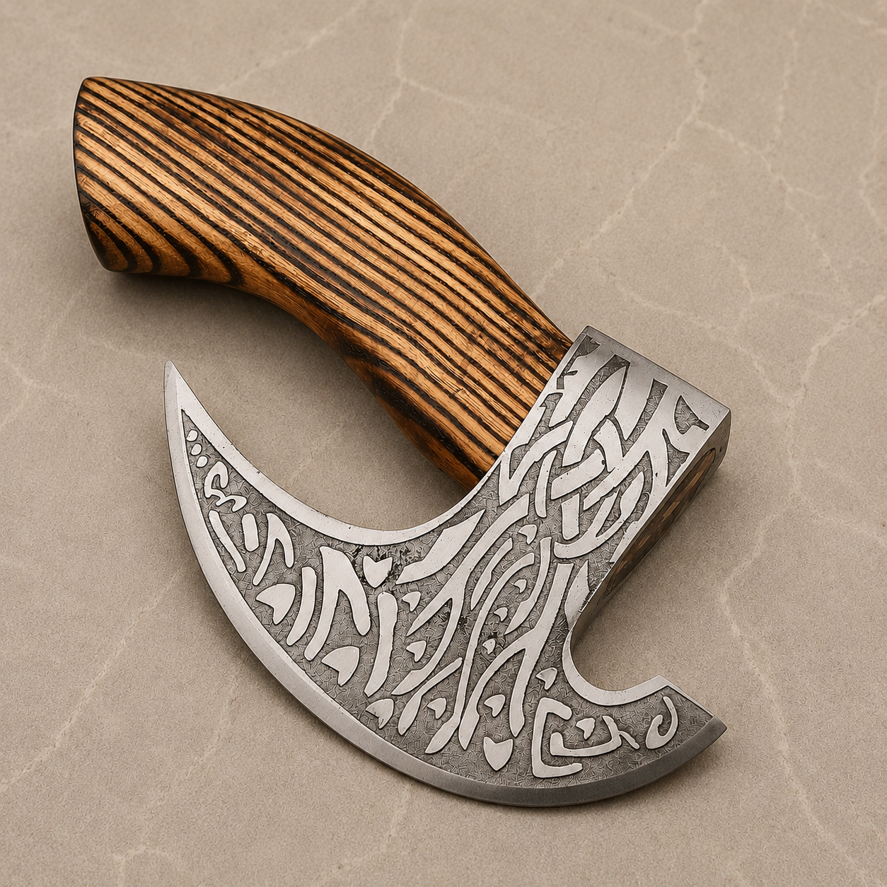 Rustic Pizza Axe Cutter – Hand Forged Carbon Steel Pizza Cutter with Leather Sheath